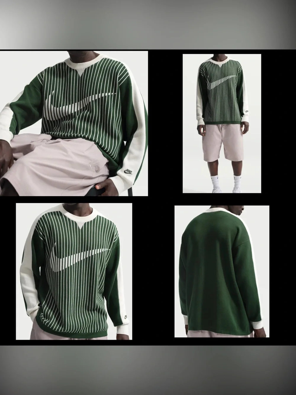 Nike Sweater Sportswear Club Jersey Crew Neck Green Men's sz Medium NEW!!